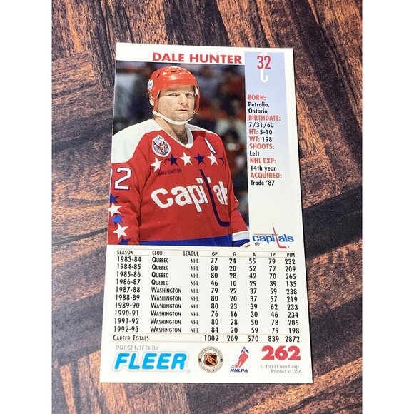 Washington Capitals Dale Hunter Signed Autographed 1993-94 Fleer PowerPlay #262 - Picture 3 of 3